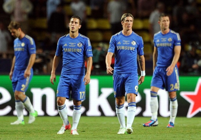 31/9/2012 - Chelsea thua tan tác 1-4 trước Atletico Madrid trong trận tranh Siêu cúp châu Âu tại Monaco. Radamel Falcao lập một hat-trick và Miranda bồi thêm bàn nữa cho Atletico, trong khi Chelsea chỉ có bàn danh dự của Cahill.